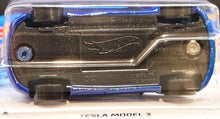 Load image into Gallery viewer, Hot Wheels 2020 Tesla Model 3 Deep Blue #112 Factory Fresh 9/10 New Long Card
