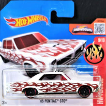 Load image into Gallery viewer, Hot Wheels 2016 '65 Pontiac GTO White #99 HW Flames 9/10 New