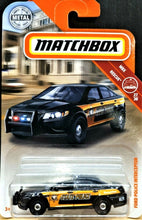 Load image into Gallery viewer, Matchbox 2018 Ford Police Interceptor Black #84 MBX Rescue 27/30 New Long Card