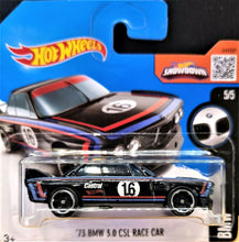 Load image into Gallery viewer, Hot Wheels 2016 '73 BMW 3.0 CSL Race Car Black #190 BMW Series 5/5 New