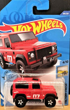Load image into Gallery viewer, Hot Wheels 2020 Land Rover Defender 90 Red #199 Factory Fresh 4/10 New Long Card