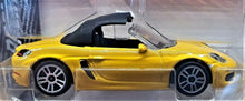 Load image into Gallery viewer, Majorette 2017 Porsche 718 Boxster Yellow #209 Premium Cars New Long Card