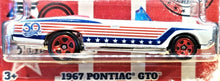 Load image into Gallery viewer, Hot Wheels 2018 50th Anniversary 1967 Pontiac GTO White Stars & Stripes 6/10 New