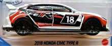 Load image into Gallery viewer, Hot Wheels 2020 '18 Honda Civic Type R White #81 Honda 2/5 New Long Card