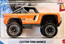 Load image into Gallery viewer, Hot Wheels 2021 Custom Ford Bronco Orange #163 Then & Now 6/10 New Long Card