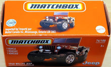 Load image into Gallery viewer, Matchbox 2021 1948 Willys Jeep Red MBX Off-Road #76/100 New Sealed Box