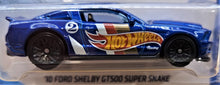 Load image into Gallery viewer, Hot Wheels 2019 &#39;10 Ford Shelby GT500 Super Snake Dark Blue #192 HW Race Team New Long Card
