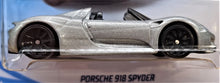 Load image into Gallery viewer, Hot Wheels 2018 Porsche 918 Spyder Silver #184 Factory Fresh 2/10 New
