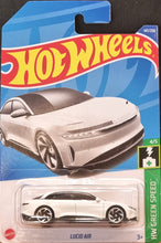 Load image into Gallery viewer, Hot Wheels 2022 Lucid Air White #147 HW Green Speed 4/5 New Long Card
