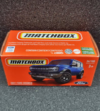 Load image into Gallery viewer, Matchbox 2022 &#39;21 Ford Bronco Blue MBX Off-Road #34/100 New Sealed Box
