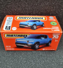 Load image into Gallery viewer, Matchbox 2022 Rivian R1T Blue #38 MBX Highway New Sealed Box
