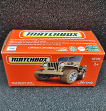 Load image into Gallery viewer, Matchbox 2022 1948 Willys Jeep Tan MBX Off-Road #50/100 New Sealed Box
