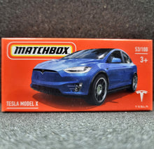 Load image into Gallery viewer, Matchbox 2022 Tesla Model X Blue #53/100 MBX Highway New Sealed Box
