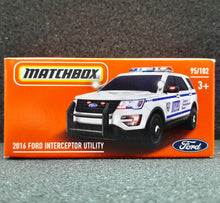 Load image into Gallery viewer, Matchbox 2022 2016 Ford Interceptor Utility White MBX Metro #95/100 New Box
