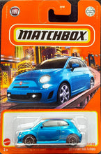 Load image into Gallery viewer, Matchbox 2022 2019 Fiat 500 Turbo Blue MBX Metro #11/100 New Long Card
