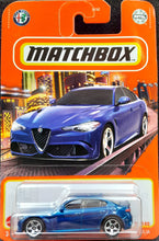 Load image into Gallery viewer, Matchbox 2022 2016 Alfa Romeo Giulia Blue #26 MBX Metro New Long Card
