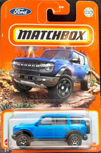 Load image into Gallery viewer, Matchbox 2022 &#39;21 Ford Bronco Blue MBX Off-Road #34/100 New Long Card
