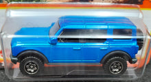 Load image into Gallery viewer, Matchbox 2022 &#39;21 Ford Bronco Blue MBX Off-Road #34/100 New Long Card
