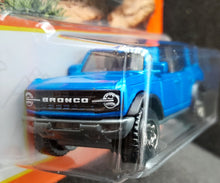 Load image into Gallery viewer, Matchbox 2022 &#39;21 Ford Bronco Blue MBX Off-Road #34/100 New Long Card
