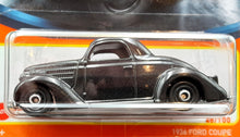 Load image into Gallery viewer, Matchbox 2022 1936 Ford Coupe Black #48 MBX Showroom New Long Card
