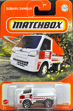 Load image into Gallery viewer, Matchbox 2022 Subaru Sambar White MBX Highway #43/100 New Long Card
