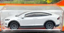 Load image into Gallery viewer, Matchbox 2022 Tesla Model X White #59/100 MBX Highway New Long Card
