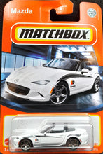 Load image into Gallery viewer, Matchbox 2022 &#39;15 Mazda MX-5 Miata White #61/100 MBX Showroom New Long Card
