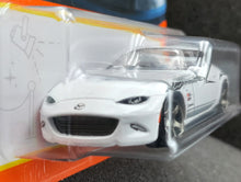 Load image into Gallery viewer, Matchbox 2022 &#39;15 Mazda MX-5 Miata White #61/100 MBX Showroom New Long Card
