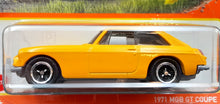 Load image into Gallery viewer, Matchbox 2022 1971 MGB GT Coupe Yellow #73 MBX Highway New Long Card
