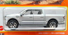 Load image into Gallery viewer, Matchbox 2022 Ford F-150 Lightning Silver #84 MBX Off-Road New Long Card
