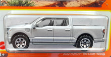 Load image into Gallery viewer, Matchbox 2022 Ford F-150 Lightning Silver #84 MBX Off-Road New Long Card
