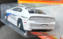 Load image into Gallery viewer, Matchbox 2022 Dodge Charger Pursuit White MBX Highway #86/100 New Long Card
