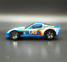 Load image into Gallery viewer, Hot Wheels 2018 Corvette C6 Blue 50th Anniversary Throwback 8/10
