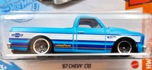 Load image into Gallery viewer, Hot Wheels 2021 &#39;67 Chevy C10 Light Blue #203 HW Hot Trucks 4/10 New Long Card
