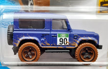 Load image into Gallery viewer, Hot Wheels 2021 Land Rover Defender 90 Blue #32 Baja Blazers 4/10 New Long Card
