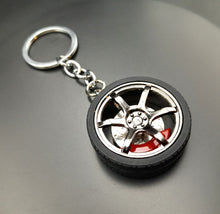 Load image into Gallery viewer, Key Ring/Chain - Explorafind 6 Spoke Dark Alloy Rim with Brake Disc
