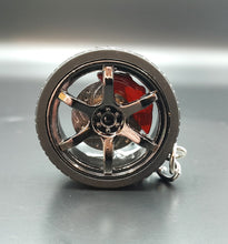 Load image into Gallery viewer, Key Ring/Chain - Explorafind 6 Spoke Dark Alloy Rim with Brake Disc
