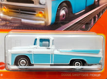 Load image into Gallery viewer, Matchbox 2022 1957 Dodge Sweptside Pickup White/Blue MBX Metro #68 New Long Card
