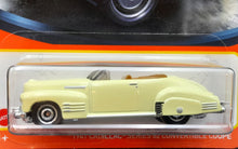 Load image into Gallery viewer, Matchbox 2021 1941 Cadillac Series 62 Convertible Coupe Pale Yellow #34 MBX Showroom
