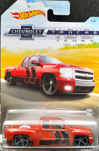 Load image into Gallery viewer, Hot Wheels 2018 Chevy Silverado Red 100 Years of Chevy Trucks 7/8 New Long Card
