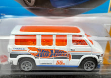 Load image into Gallery viewer, Hot Wheels 2023 Dodge Van White #66 HW 55 Race Team 2/5 New Long Card
