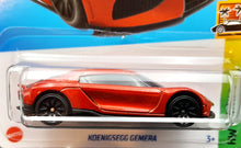 Load image into Gallery viewer, Hot Wheels 2023 Koenigsegg Gemera Red #188 HW Exotics 4/10 New Long Card
