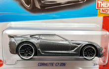 Load image into Gallery viewer, Hot Wheels 2023 Corvette C7 Z06 Dark Grey #193 Then and Now 1/10 New Long Card
