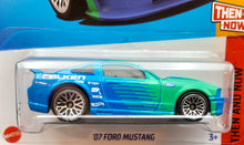 Load image into Gallery viewer, Hot Wheels 2023 &#39;07 Ford Mustang Blue #205 Then and Now 4/10 New Long Card
