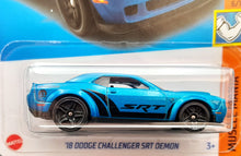 Load image into Gallery viewer, Hot Wheels 2023 &#39;18 Dodge Challenger SRT Demon Blue #151 Muscle Mania 6/10 New Long Card
