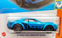 Load image into Gallery viewer, Hot Wheels 2023 &#39;18 Dodge Challenger SRT Demon Blue #151 Muscle Mania 6/10 New Long Card
