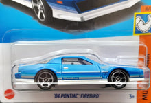 Load image into Gallery viewer, Hot Wheels 2023 &#39;84 Pontiac Firebird Blue #180 Muscle Mania 8/10 New Long Card
