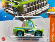 Load image into Gallery viewer, Hot Wheels 2023 Toon&#39;d &#39;83 Chevy Silverado Lime Green #93 HW Hot Trucks 1/10 New Long Card

