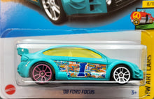 Load image into Gallery viewer, Hot Wheels 2023 &#39;08 Ford Focus Turquoise HW Art Cars 8/10 New Long Card
