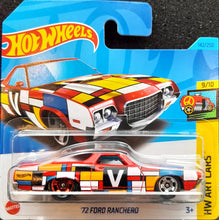 Load image into Gallery viewer, Hot Wheels 2023 &#39;72 Ford Ranchero Red #142 HW Art Cars 9/10 New
